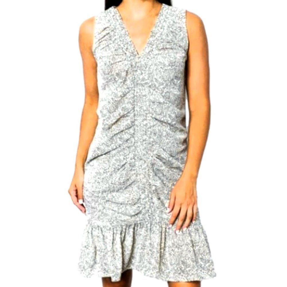 Paisley Print Sleeveless Ruched Front Frock NEW